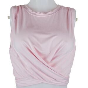 Fabletics Light Pink Athletic Wrap Summer Sleeveless Women's Tank Top L
